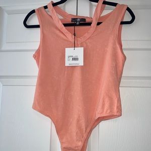 Deconstructed Neck Washed Bodysuit